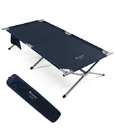 Slickblue Extra Wide Folding Camping Bed with Carry Bag and Storage Bag