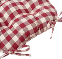 Kate Aurora Country Living Gingham Plaid Checkered Farmhouse Chair Cushion Pads