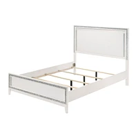 Streamdale Furniture Haiden Queen Bed, Led & White Finish