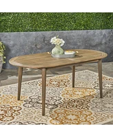 Simplie Fun Enticing Acacia Wood Outdoor Dining Table Elegance and Durability for Your Outdoor Gatherings