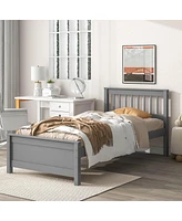 Streamdale Furniture Twin Bed With Headboard And Footboard For Kids, Teens, Adults, With A Nightstand