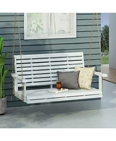 Streamdale Furniture Premium Acacia Wood Porch Swing with Slat Design and Complementary Finish