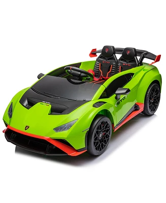 Simplie Fun Lamborghini Huracan Sto 24V Kids Electric Ride-On Drift Car: Speeds 1.86-5.59 Mph