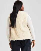 And Now This Trendy Plus Boucle Fleece Vest, Created for Macy's