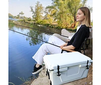 White Outdoor Camping Picnic Fishing Portable Cooler 65Qt Portable Insulated Cooler Box