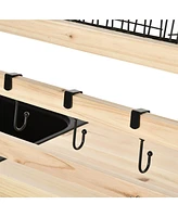 Spacious Potting Table with Sink, Storage, and Sturdy Fir Wood Construction