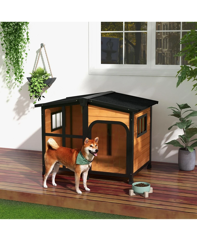 Streamdale Furniture Spacious Dog House with Openable Roof and Clear Walls for Large Breeds (42.5"L)