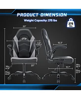 Ergonomic Gaming Throne S-Curve Back, Flipable Arms, Reclining Comfort, Durable Design