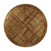 Stylish Acacia Wood Circular Patio Table with Smooth Leg Design