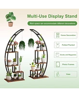 gaomon Metal Plant Stand Indoor 5 Tier Half Moon Shape Ladder Display Rack