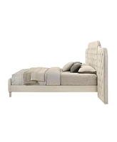 Simplie Fun Ranallo Queen Bed, Beige Linen