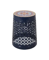 Streamdale Furniture Minimalist Mosaic Accent Table with Lace Cut Frame