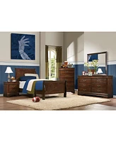 Streamdale Furniture Classic Louis Philipe Style Twin Size Bed Brown Cherry Finish 1 Piece Traditional Design Sleigh Bed