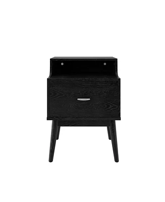 Simplie Fun Mid-Century Modern Nightstand with Drawer and Hutch