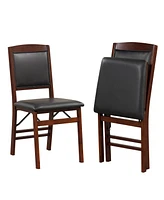 Slickblue Set of 2 Folding Dining Chairs with Padded Seat and High Backrest