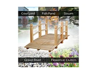 Slickblue 5' Wooden Garden Bridge Arc Stained Finish Footbridge Decorative