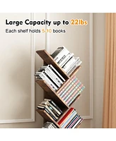 gaomon 8-Tier Tree Bookshelf with Storage Wooden Floor Standing Bookcase