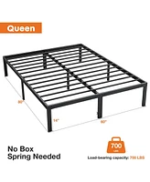Heavy Duty Metal Bed Frame With Sturdy Steel Slat Support