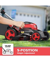 Streamdale Furniture Black & Red 80V Brushless Cordless Self-Propelled Electric Lawn Mower