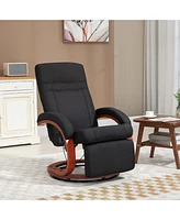 Homcom Adjustable Swivel Recliner Chair with Footrest Padded Arms Black