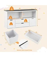 Slickblue Kids Toy Storage Organizer with Blackboard Top-4-Drawer