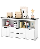 Slickblue Kids Toy Storage Organizer with Blackboard Top-4-Drawer