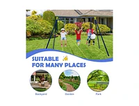 Slickblue 3-in-1 Outdoor Swing Set for Kids Aged 3 to 10