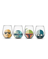 JoyJolt Star Wars Helmet Hues Stemless Drinking Glasses, Set of 4