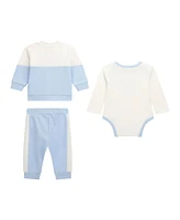 Guess Baby Boy Long Sleeve Bodysuit, Zip Top, and Pant Set