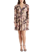 Steve Madden Women's Fiora Printed Smocked-Waist Dress