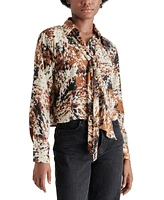 Steve Madden Women's Noelle Printed Tie-Neck Blouse