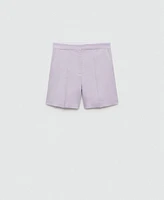 Mango Women's 100% Linen Straight Shorts