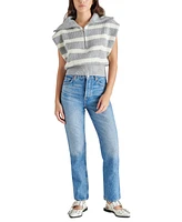 Steve Madden Women's Easton Stripe Cap-Sleeve Sweater