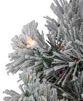 Northlight Pre-Lit Potted Snowy Bristle Pine Artificial Christmas Tree 4'