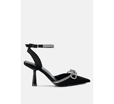tantrum mid heel diamante jewel sandals