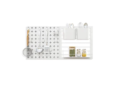 Slickblue Pegboard Combination Kit Combination Wall Organizer with Magnets and Hooks