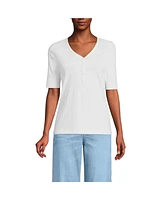 Lands' End Women's Supima Cotton Henley T-Shirt