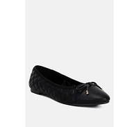 London Rag Naoki Quilted Faux Leather Ballerinas