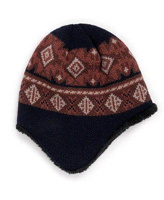 Muk Luks Men's Earflap Beanie, Navy, One Size