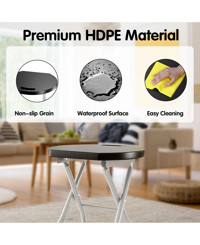 Slickblue 28 Inch Portable Folding Stools with 330lbs Limited Sturdy Frame