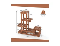 Slickblue 6 Tier Wood Plant Stand with High Low Structure