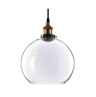 Yescom Vintage Industrial 9.8" Ball Shape Glass Ceiling Light Pendant Light Edison Lamp Clear