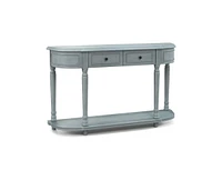 Slickblue 52" Retro Console Table with 2 Drawers and Open Shelf Entryway Sofa Table-Blue