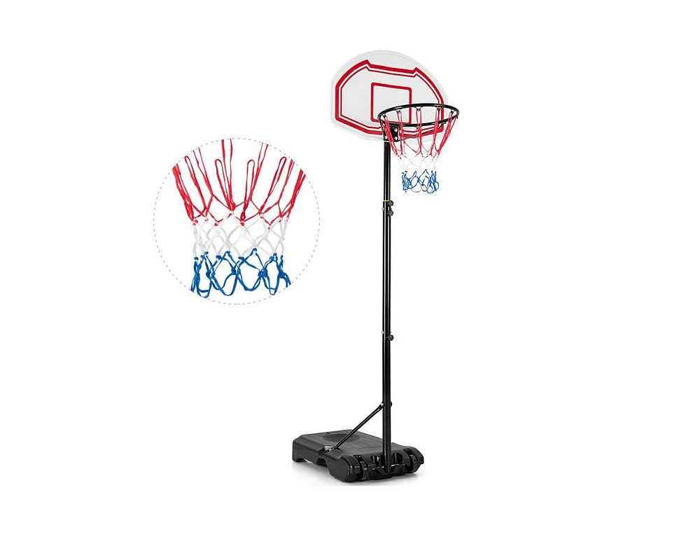 Slickblue Height Adjustable Basketball Hoop with 2 Nets and Fillable Base