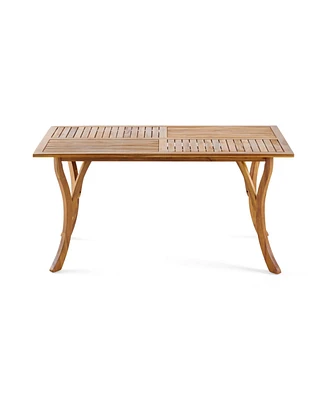 Simplie Fun Premium Solid Wood Acacia Outdoor Table with Serene Seaside Style