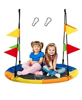 Slickblue Toddler 40 Inch Flying Saucer Tree Swing with Hanging Straps Monkey