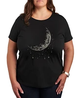 Hybrid Apparel Moon and Falling Stars Metallic Plus Graphic T-Shirt