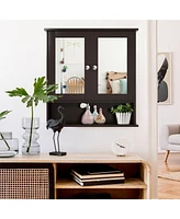 Sugift Bathroom Wall Mount Mirror Cabinet Organizer