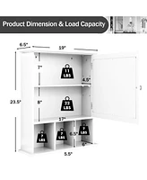 Sugift Wall Mounted and Mirrored Bathroom Cabinet