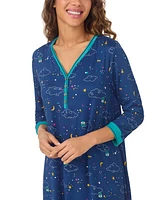 Cuddl Duds Women's Printed 3/4-Sleeve Sleepshirt